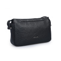 Pebbled Leather Women Leisure Black Crossbody Daily Bags