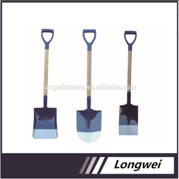 hand tools set steel shovel with wooden handle
