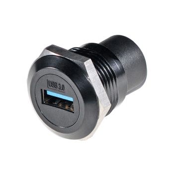 Zinc Alloy USB3.0 Female to Female Round Panel Mount Socket