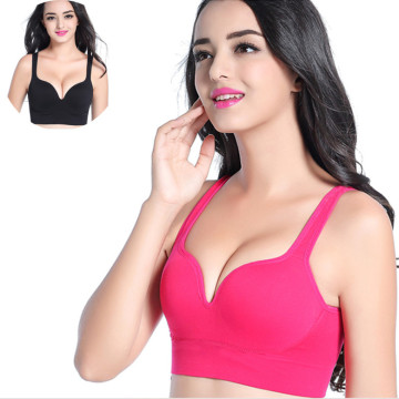 SHUNAIER High Quality New Design OEM Spandex Full Support Nylon V Seamless Bra Top