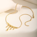 Collar de titanio de lágrima irregular geométrico único