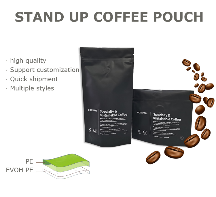 environmentally friendly coffee black plastic ziplock bags wholesale