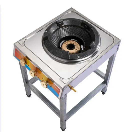 High-Pressure Commercial Restaurant Cooktop: Stainless Steel LP Gas Stove with Wok Burner and Shelf