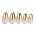 Gradient golden short almond french stick on nail