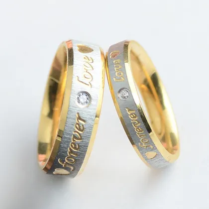 Custom Zirconia Forever Love Promise Ring Set