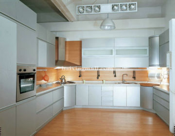 Hot Sell All White Low Budget U Shape Kitchen