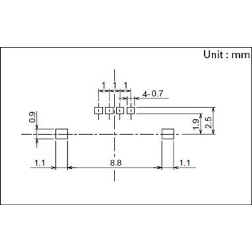 A forma do pé da estrutura é um interruptor plano