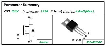 100V N-Channel Super Gate Trench Power MOSFET Transistor