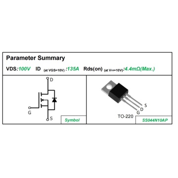 100V N-Channel Super Gate Trench Power MOSFET Transistor