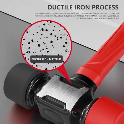 Red and black industrial hammer