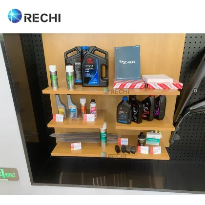 Custom Wooden Automotive Accessories and Car Maintenance Supplies Display Showcase