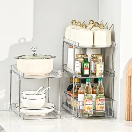 Home Storage PET 3-Layer Drawer Type Storage Rack