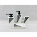 two tone square bathroom set resin bottle customization