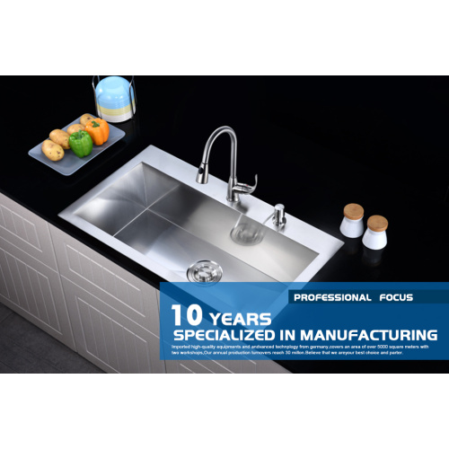 32 Inch Stainless Steel Handmade Topmount Kitchen Sink