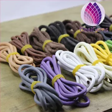 wholesale price 4mm round real leather cord for making leather bracelets jewelry colorful round leather string