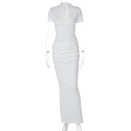 Custom Sexy Midi Dress Short Sleeve