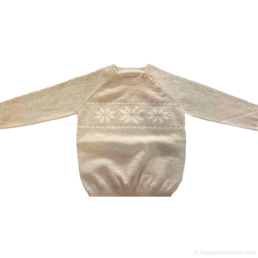 % 100 kaşmir bebek yuvarlak boyun sweatshirt