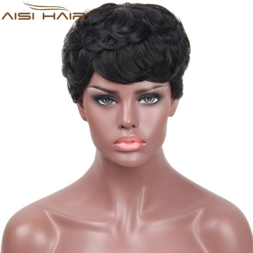 Aisi Hair Cheap Price Short Synthetic Woman Wig , Short Hairstyles For Black Women , Pixie Cut Wig
