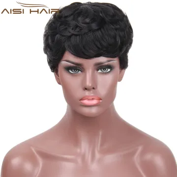 Aisi Hair Cheap Price Short Synthetic Woman Wig , Short Hairstyles For Black Women , Pixie Cut Wig
