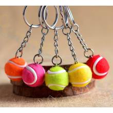 Tennis bag Pendant plastic mini tennis ball key chain small Ornaments sport advertisement keychain fans souvenirs key ring