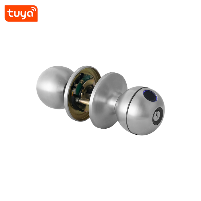 Внутренняя дверная ручка из нержавеющей стали с отпечатками пальцев и ключевым замком