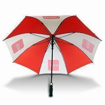 Golf Umbrella, Made of Polyester Fabric with Black Metal Frame and Shaft