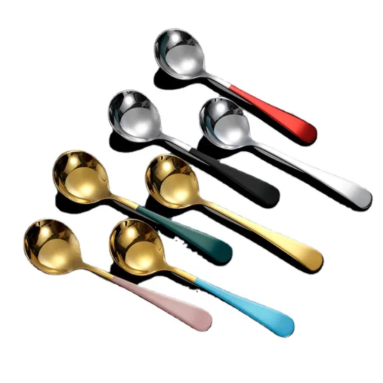 High-Quality Modern Stainless Steel 304 Fruit Dessert Spoon with Round Head