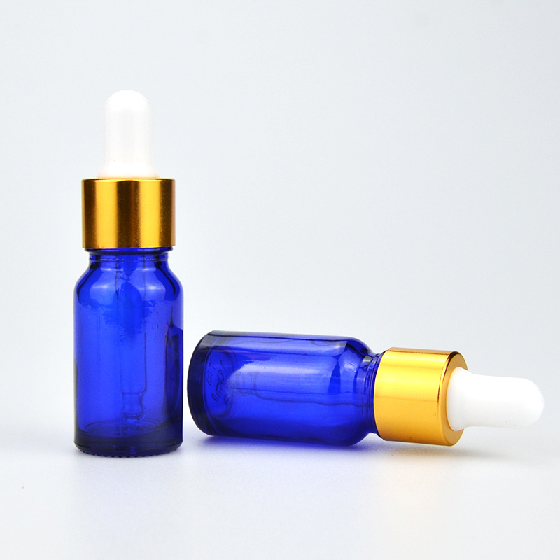 10ml 15 ml 30 ml de aceite esencial cosmético vacío botella de gotero de vidrio azul cobaltal 50ml