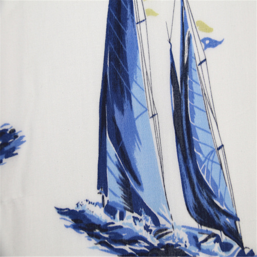 Cotton Woven Sailboat Print Fabric