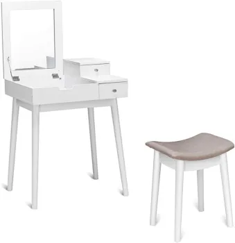 Vanity Dressing Table Set with Flip Top Mirror