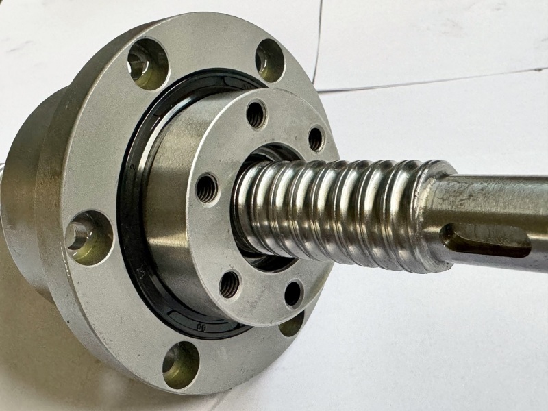 Rotate the nut ball screw