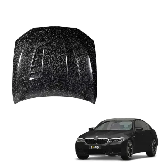Langyu Car Exterior Accessories Engine Cover Hood F90 V Style Dry Carbon Fiber Front Bonnet for BMW M5 F90 G30 G38
