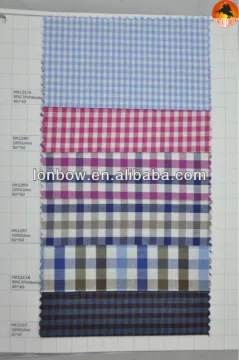 stock plaid cotton polyester fabric for shirting