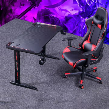 Modern RGB Lit Computer Table and Chair Set for Factory Sales and Home Offices
