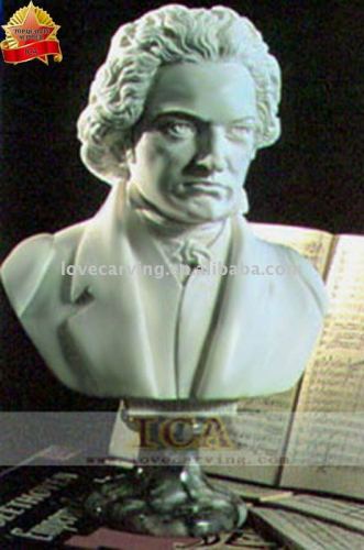 nature white marble Beethoven bust