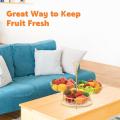 5 Tier Fruit Basket Bowl Kitchen Counter Large Capacity Metal Wire Countertop Vegetables Storage Rack Detachable Stand Holder