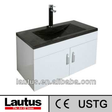 modern irregular shape whole set bathroom vanity with marble sink