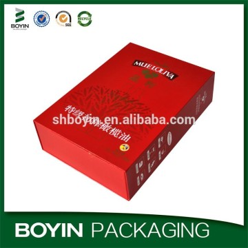 2015 new design glossy lamination cooking oil paper box manufacturer