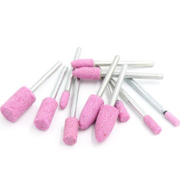 100 Pcs/Box 3mm Pink Ceramic Abrasive Grinding Head Polishing Mounted Point with Stone Rotary Tools