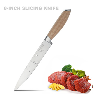 8 INCH SLICING KNIFE WITH PAKKA WOOD HANDLE