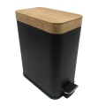 Rectangle Bamboo Lid Trash Can