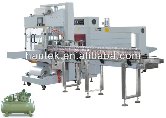 Automatic PE shrink wrapping machine for bottle
