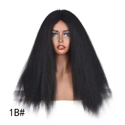 Synthetic long blond bob yaki wigs female long hair wig for black women