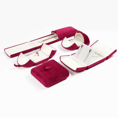 Velvet double-opening jewelry box for rings bracelets