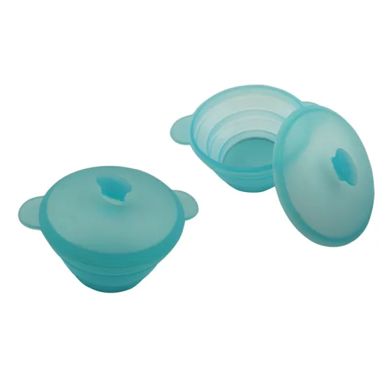 foldable with lid bowl Silicone Collapsible Bowl