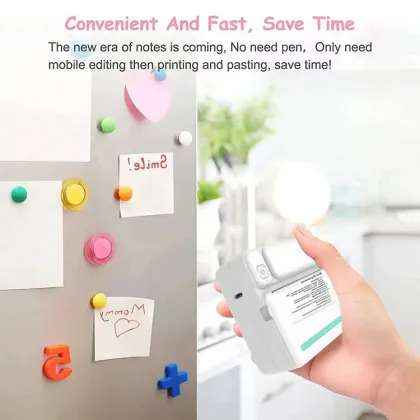 Wireless Bluetooth Portable Mini Thermal Pocket Printer with Inkless Photo Stickers