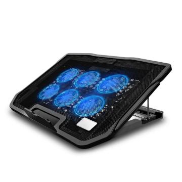 6-Fan Laptop Cooling Pad: 2 USB Ports, LED Screen, and 2600 RPM for Efficient Cooling of 14/15.6 Inch Gaming Laptops
