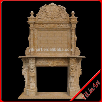 Indoor Decoration Cheap Carved White Marble Indoor Fireplaces (YL-B034)