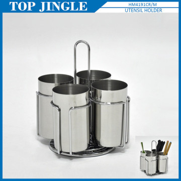 Unique rotatable utensil holder with 4 stainless cup