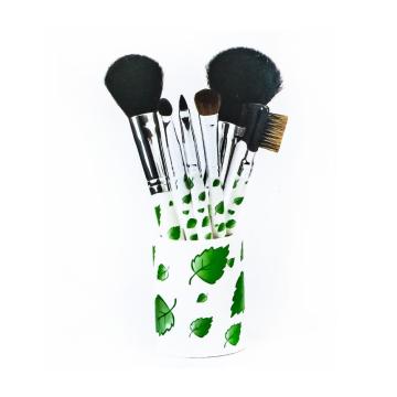 Weißes grünes Blatt 6 PCs Make -up -Bürstenset